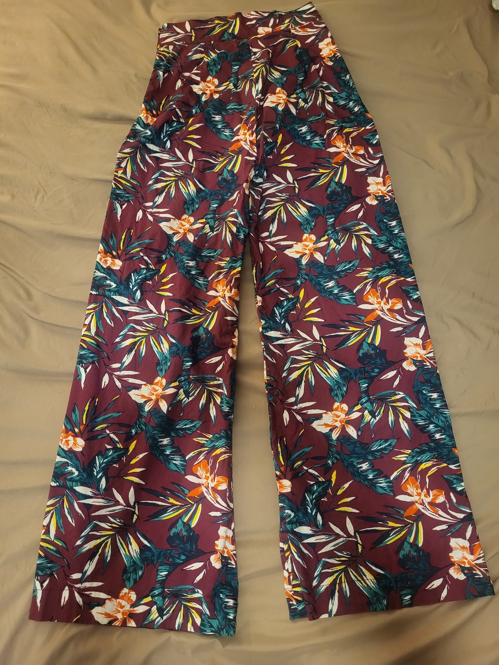 Bernie Dexter Burgundy Floral Wide-Leg Kids Pants